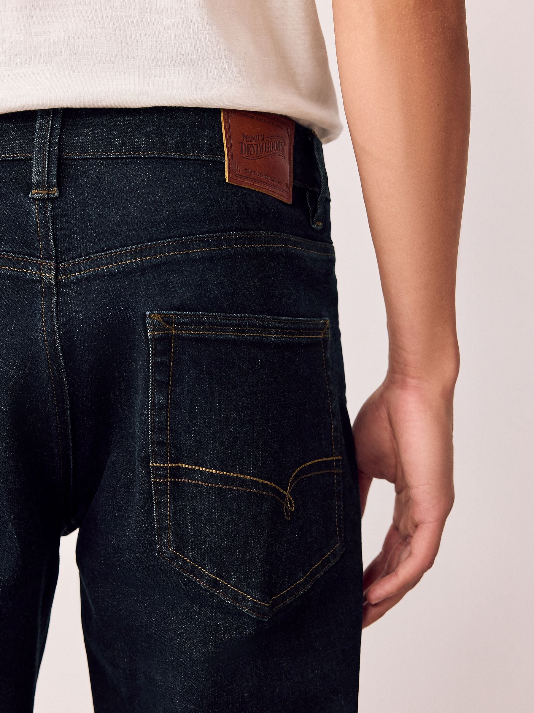 Blauw met wassing - Straight fit - Motionflex jeans