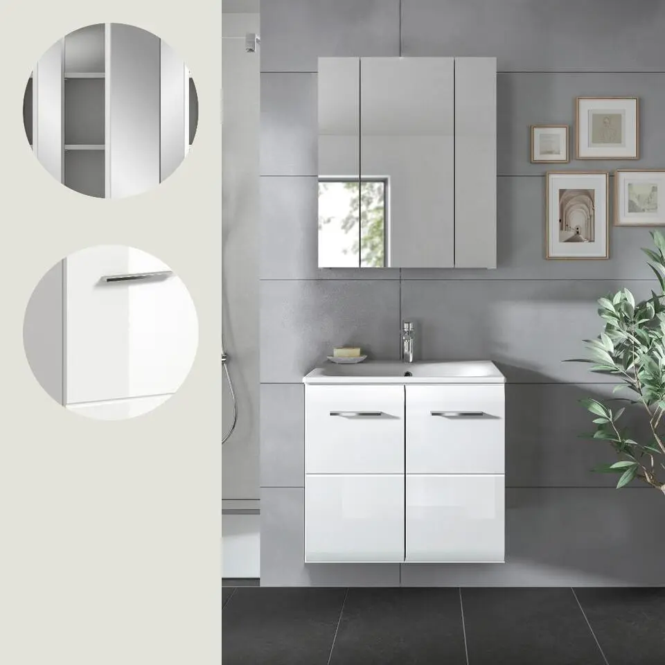 Hioshop Ice badkamer I63 wit hoogglans- wit