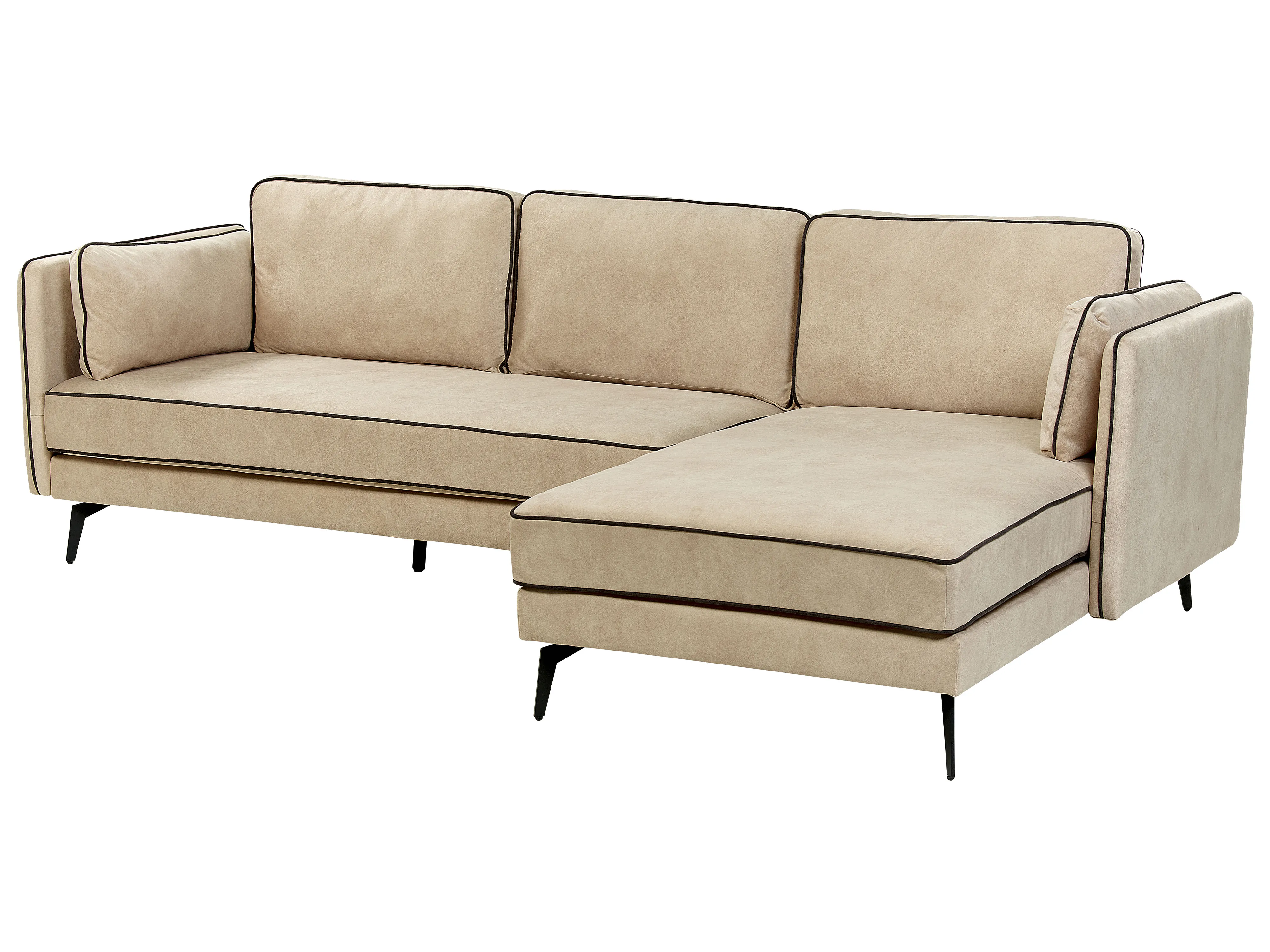 Hoekbank 3-zits ALTAN Fluweel Beige linkszijdig