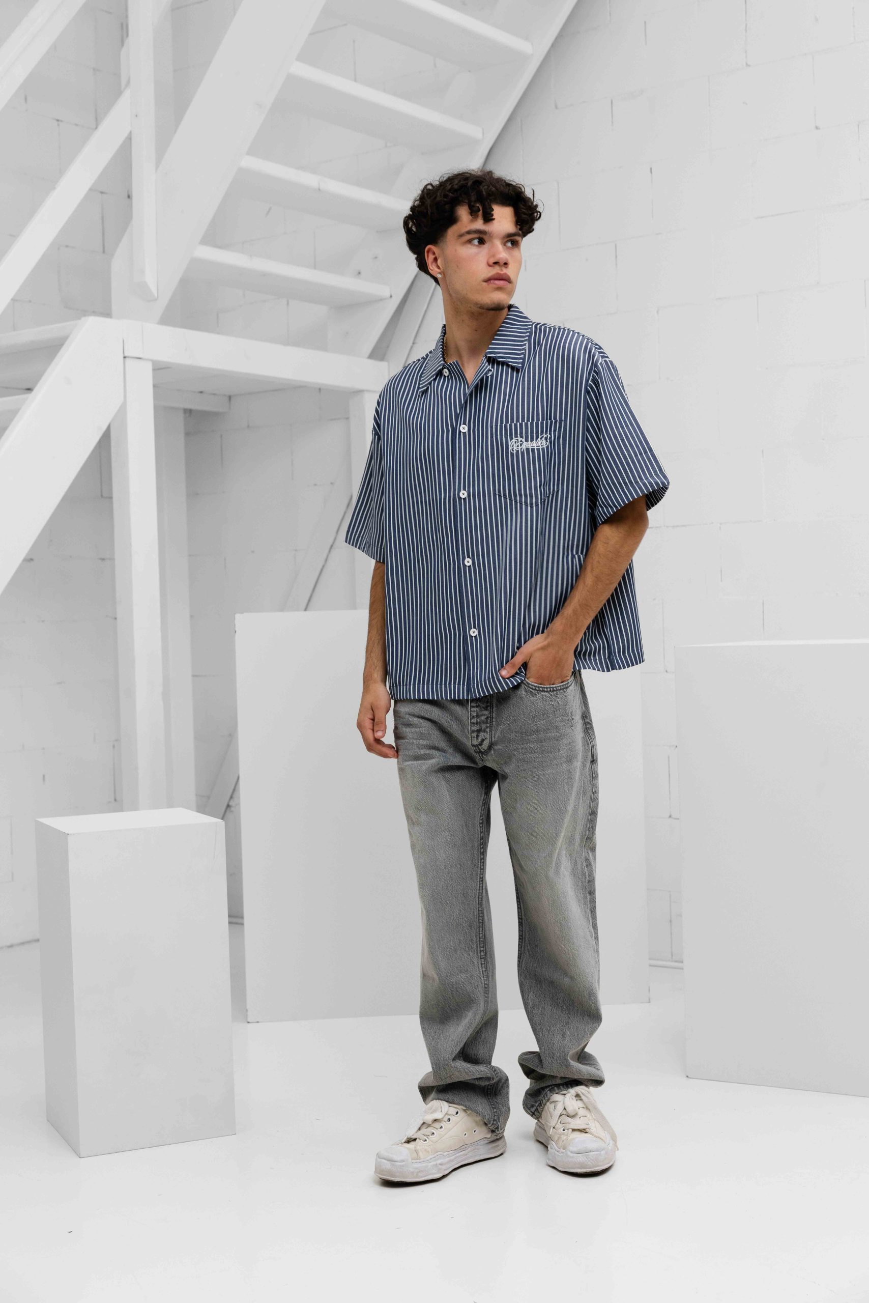 Equalité Sky Boxy Shirt Heren Donkerblauw