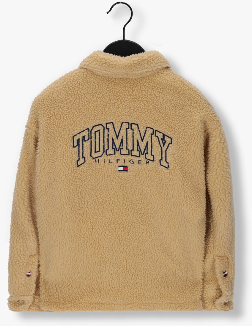 TOMMY HILFIGER beige tommy hilfiger jack sherpa overshirt