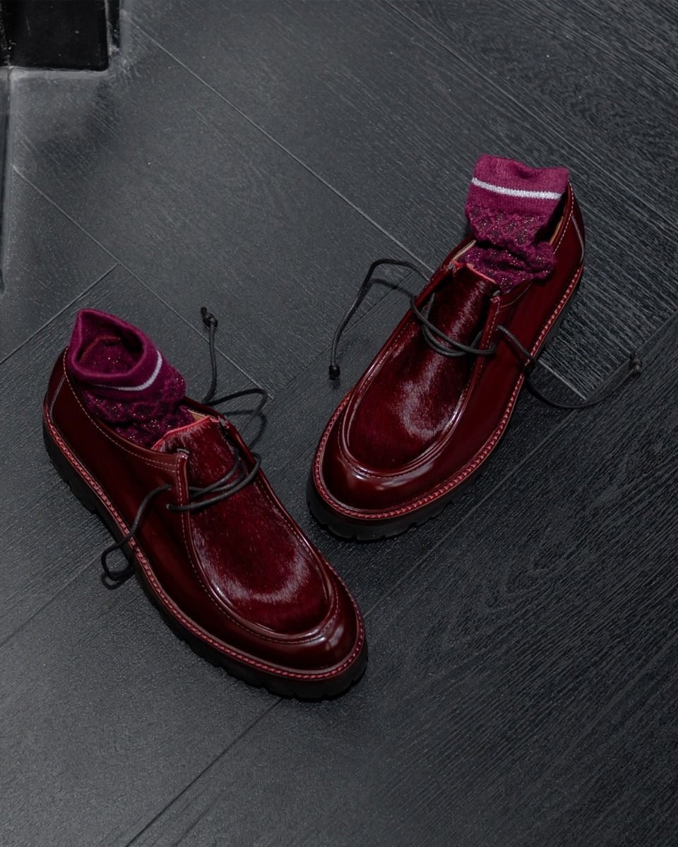 Mat:20 Carrie 3225 Bordeauxrood Dames Veterschoenen