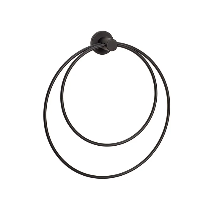 Hübsch Interior - Handtuchhalter rund, schwarz