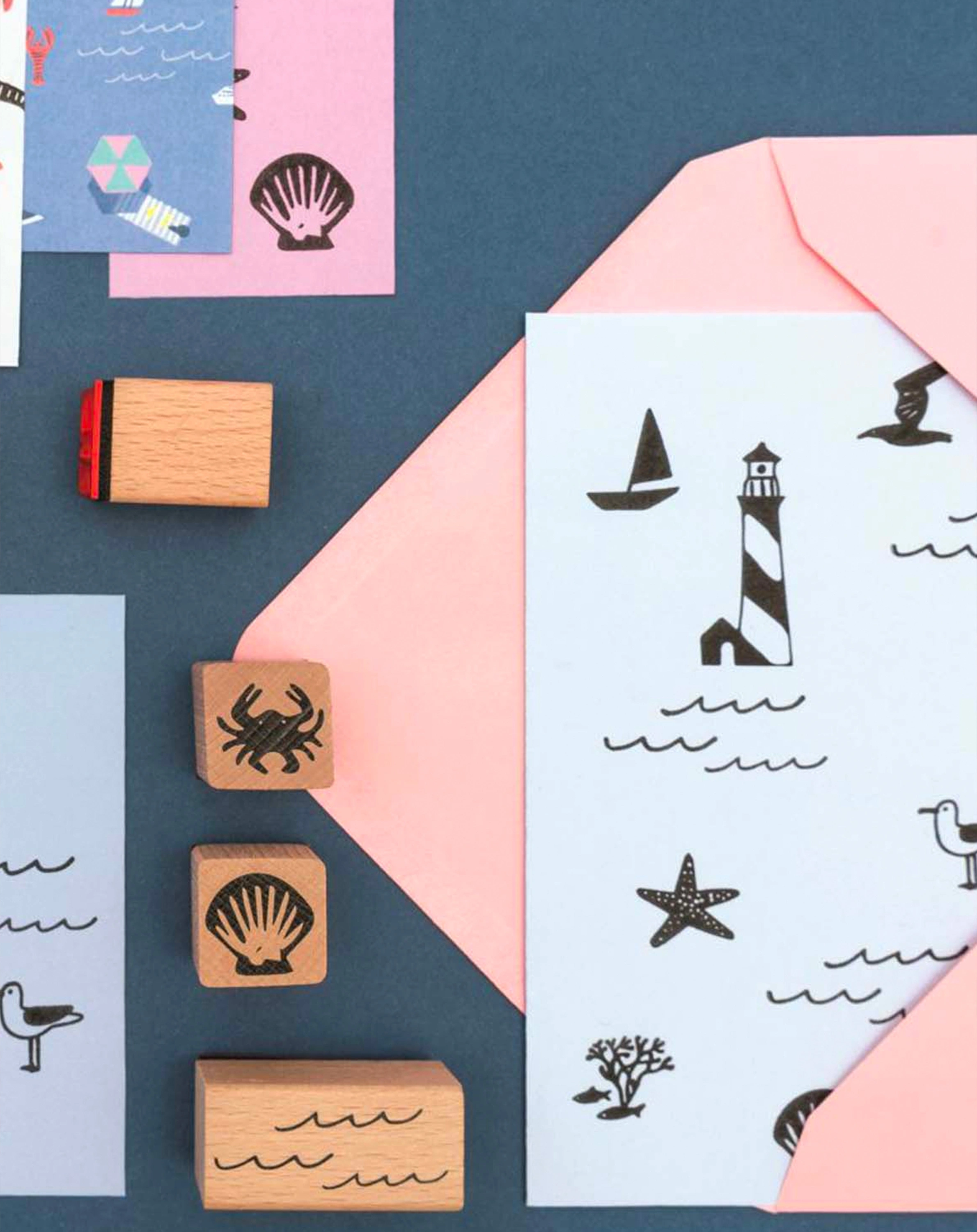 Stempel-Set MARITIM 11er-Pack aus Holz