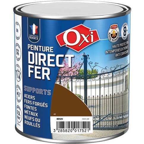 Peinture 0,5 L Brillante Direct Fer - Brun RAL 8007