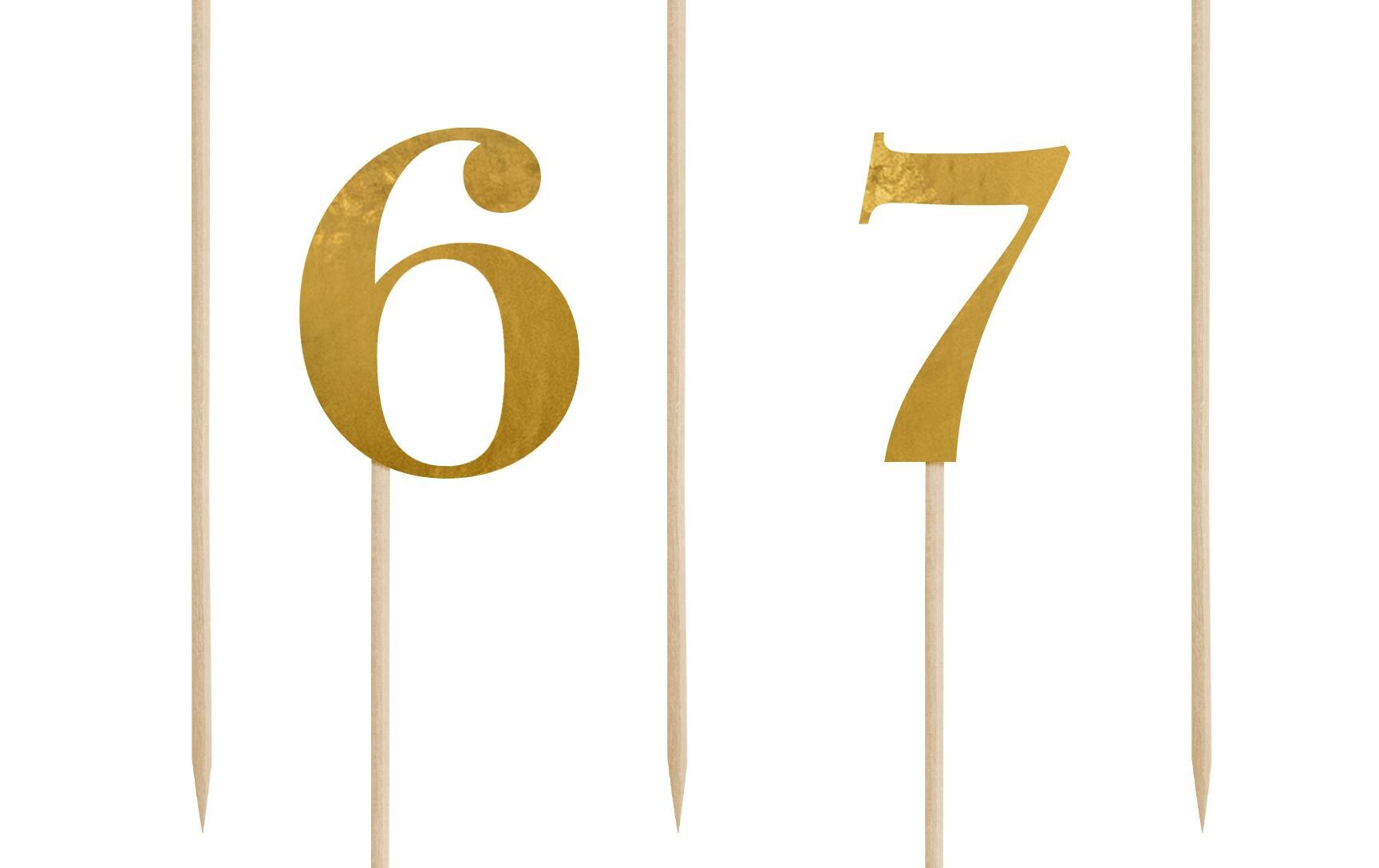 Tischkarte Nummern 26.5 cm, 10 Stück, Spiegelpapier, GoldTischnummern für einen schön gedeckten Tisch an der Hochzeit und als Dekoration für Feste wie Geburtstagspartys