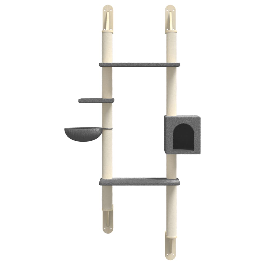 Arranhador de parede para gatos vidaXL, cinza escuro, 180 cm