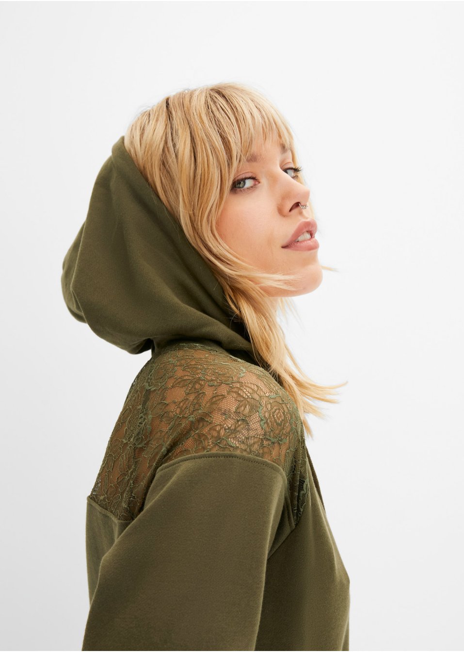 Sweat-shirt à dentelle