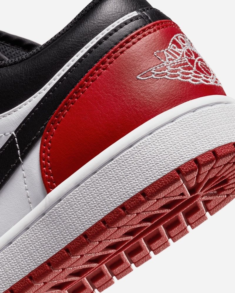 Chaussures Nike Air Jordan 1 Low Blanc/Noir/Rouge pour homme