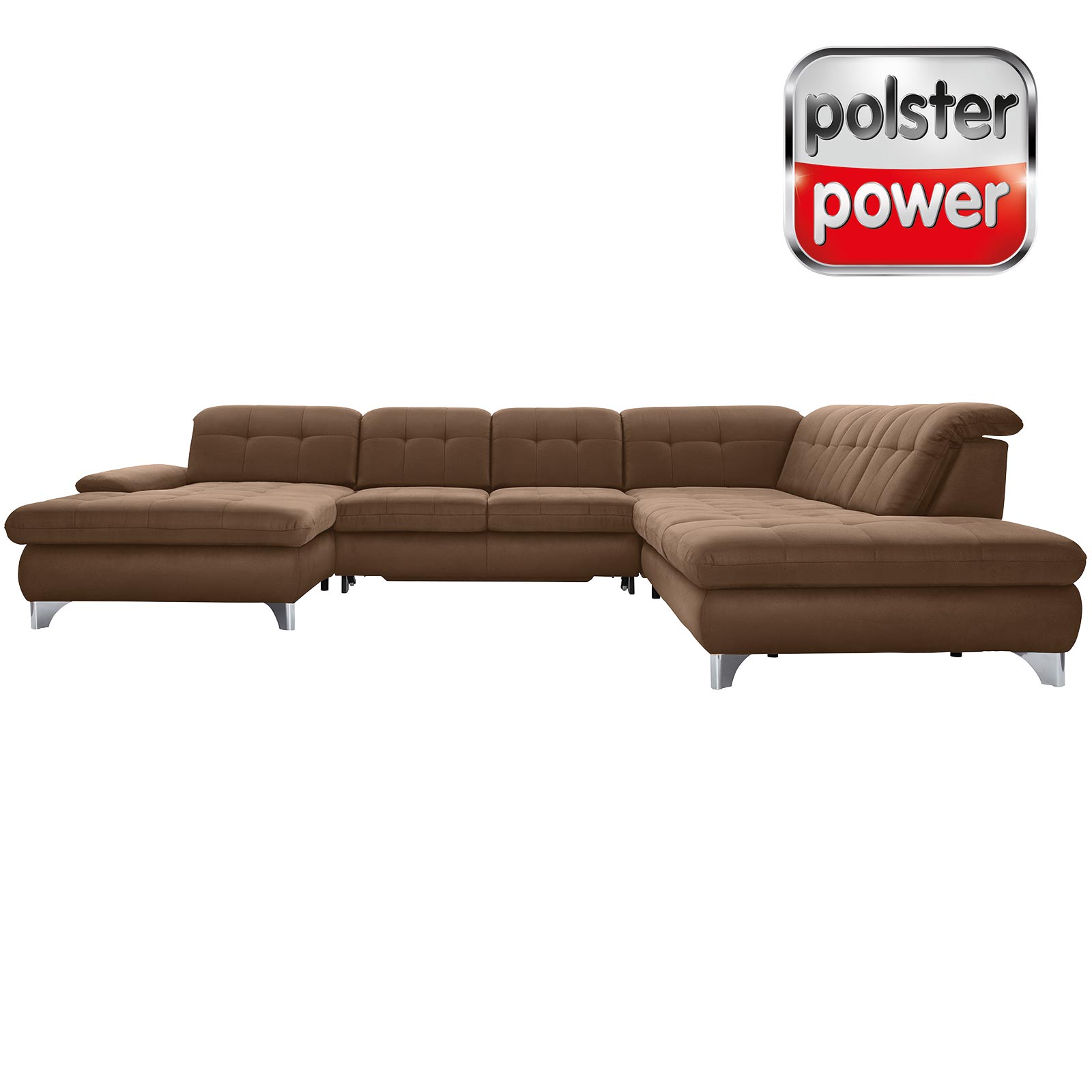 polsterpower Wohnlandschaft - Holiday mandel - Basismodell - Recamiere links