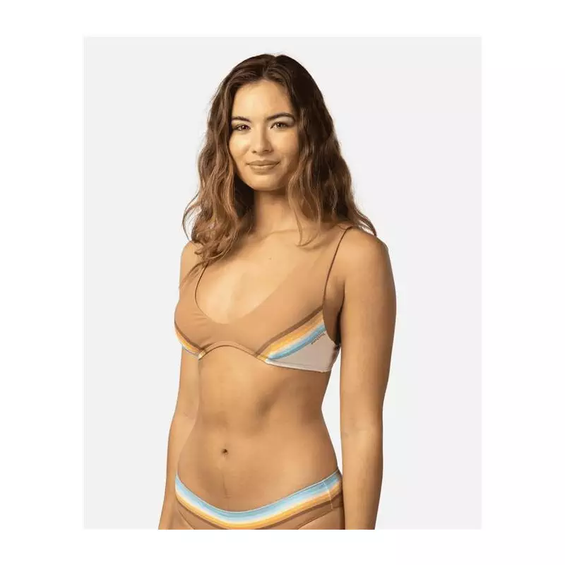 Bikini top RIPCURL Sunrise Stripe Trilette Brown