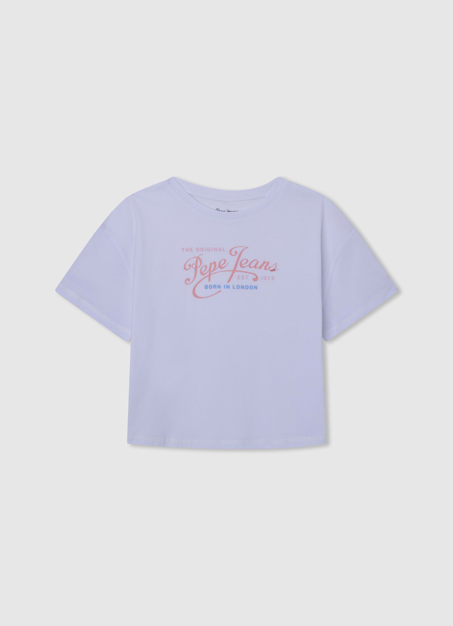 Camiseta de algodão com ombros à mostra - branca