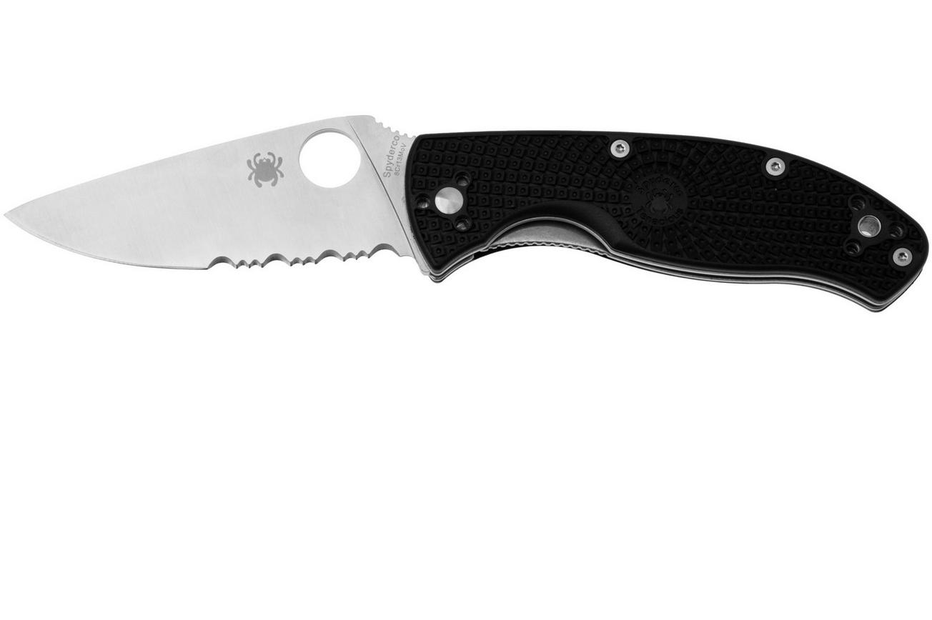 Spyderco Tenacious Lightweight C122PSBK FRN partly serrated zakmes