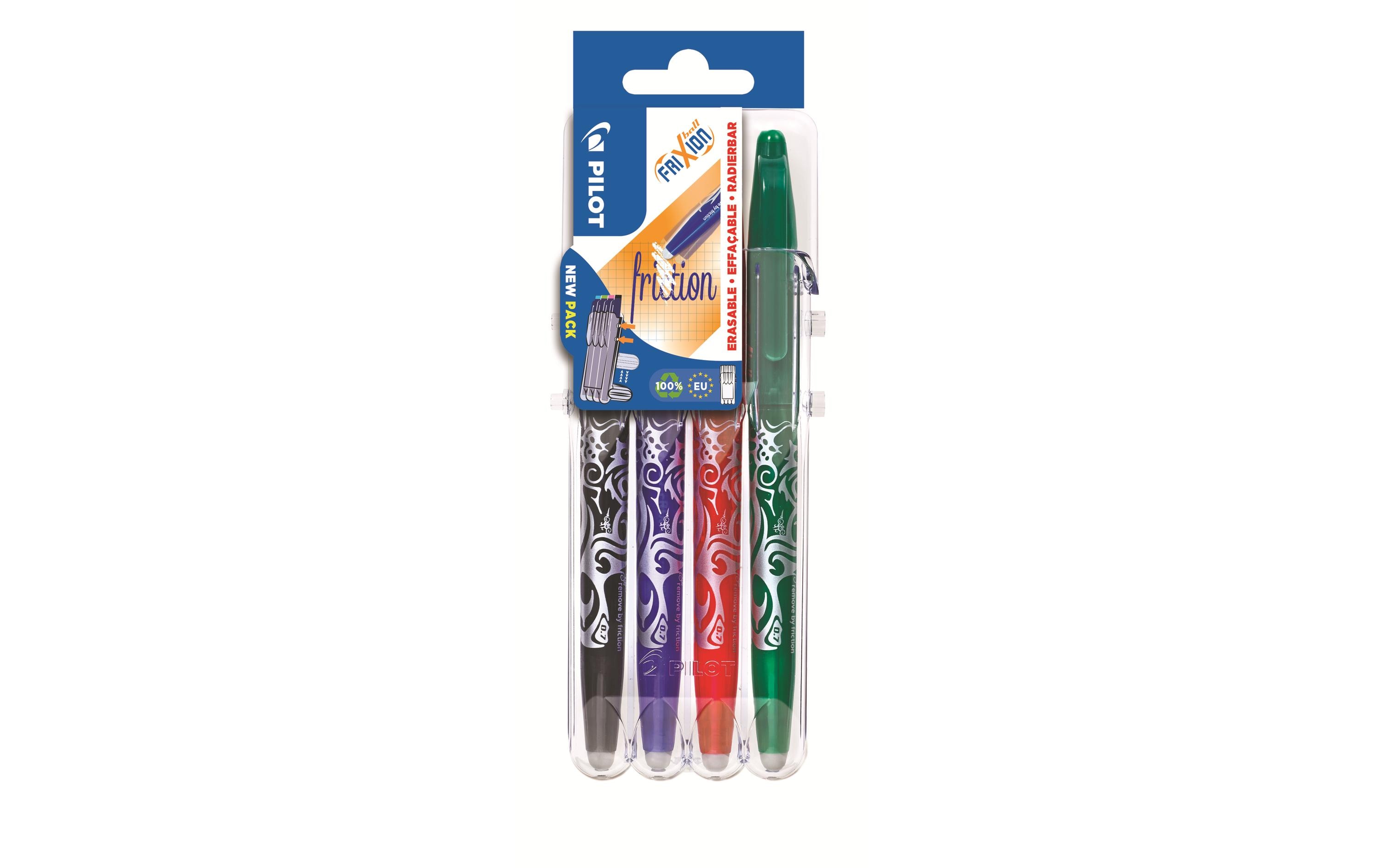 Rollerball Frixion ball Standard 0.35 mm, 4 StückOhne Rückstand löschbarer Tintenroller