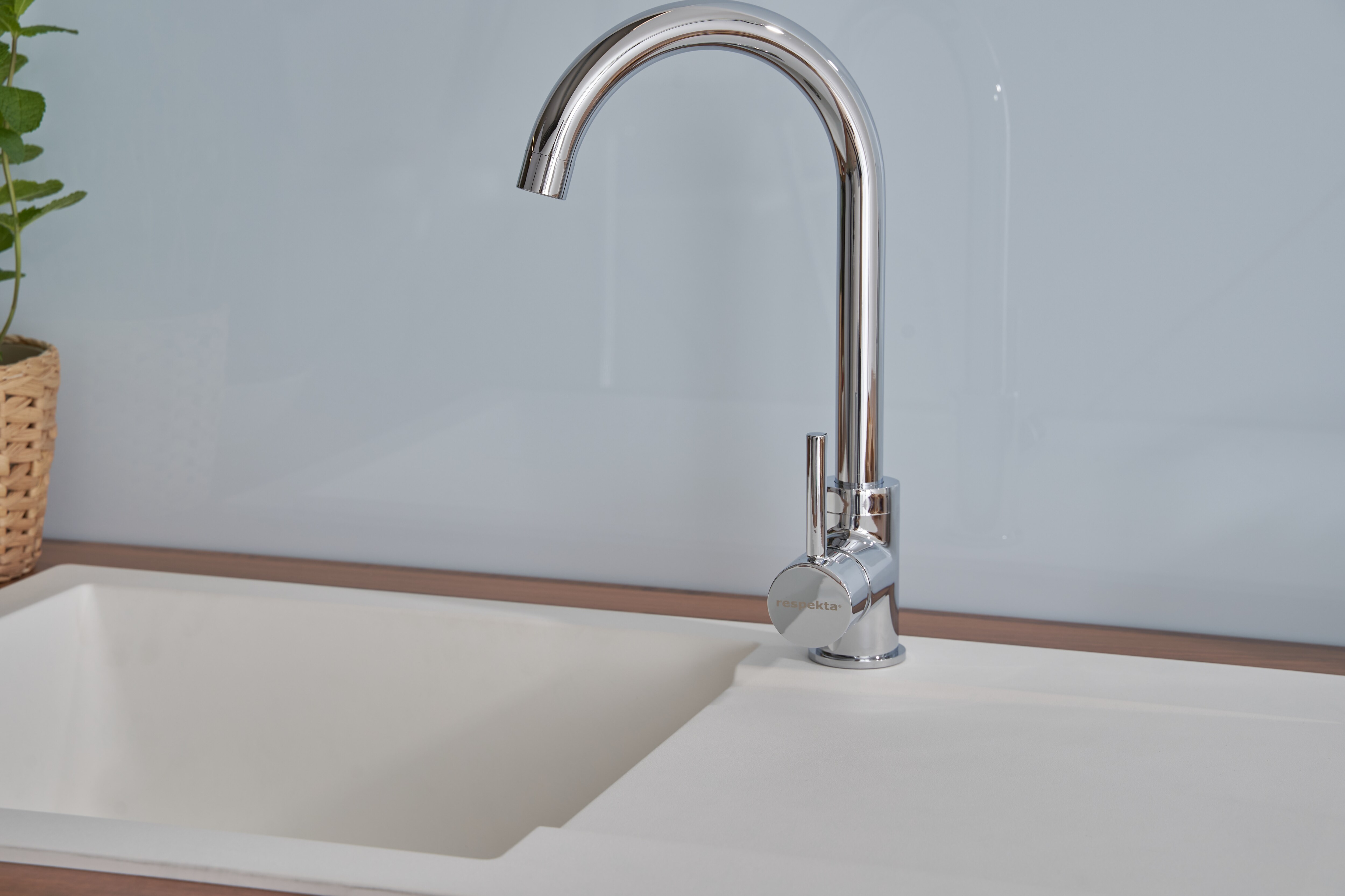Respekta Mineralite Einbauspüle Denver 78x43,5 cm - Weiß