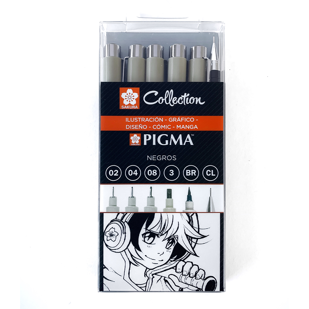 SET ILUSTRAÇÃO SAKURA PIGMA 6 PEÇAS (5 MARCADORES   1 LAPISEIRA)