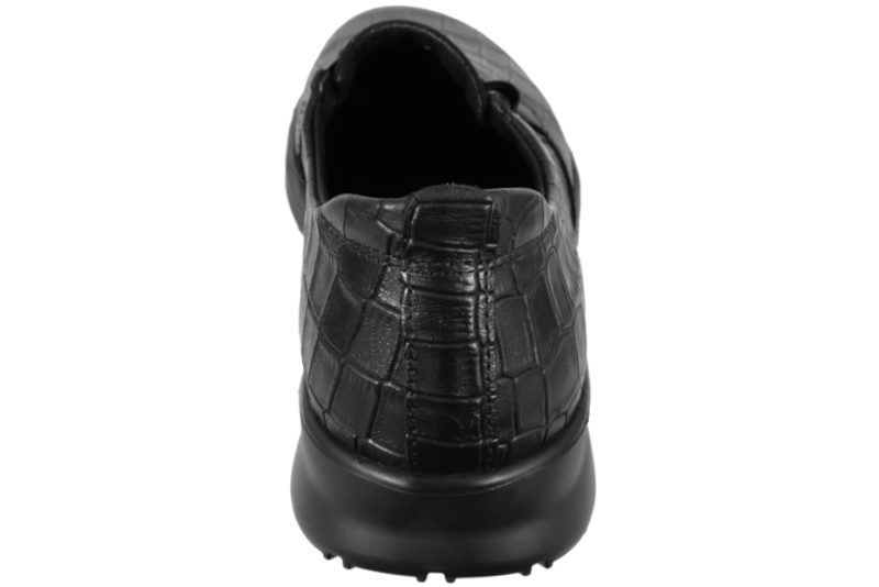 NEW FEET SKO I SORT PRÆGET SKIND