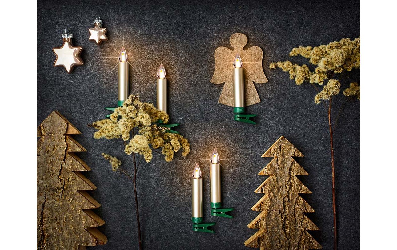 LED Baumkerze SuperLight Flame, Cashmere, 6er-SetErweiterungsset LED Christbaumkerze