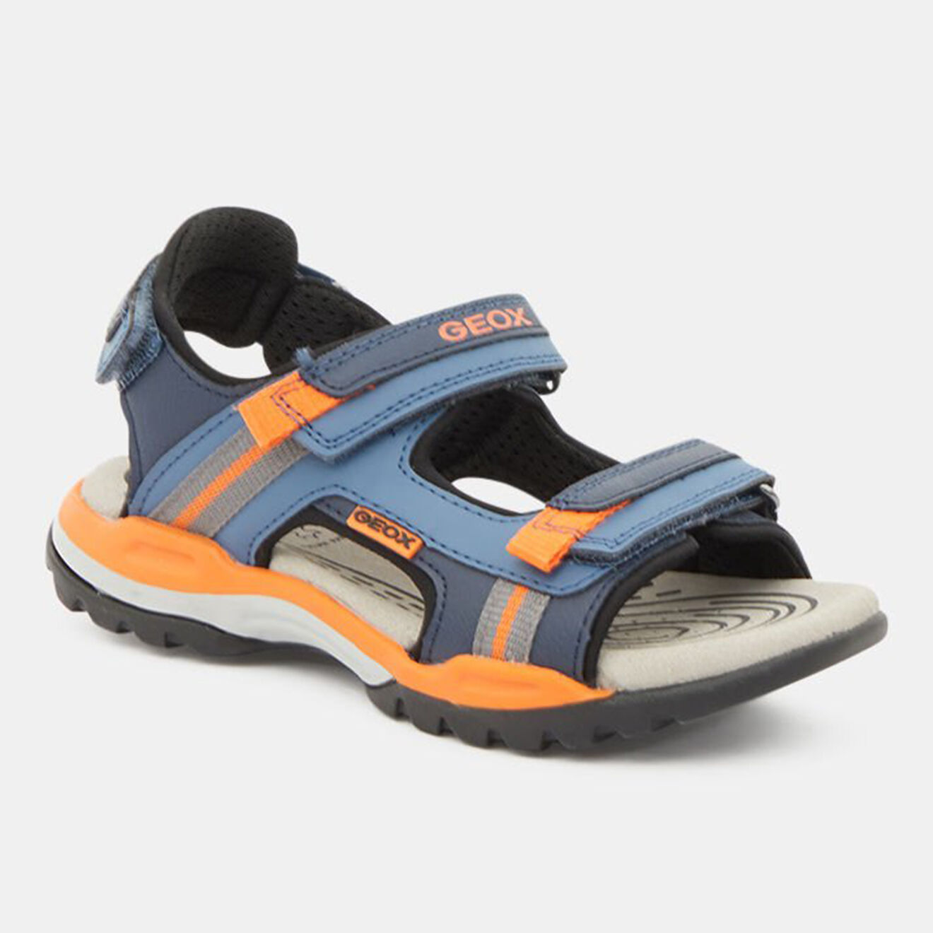 Geox Sandales Borealis à scratchs bleu/orange