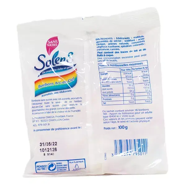 Solens Bonbons sans Sucres Arc-en-Ciel 100g