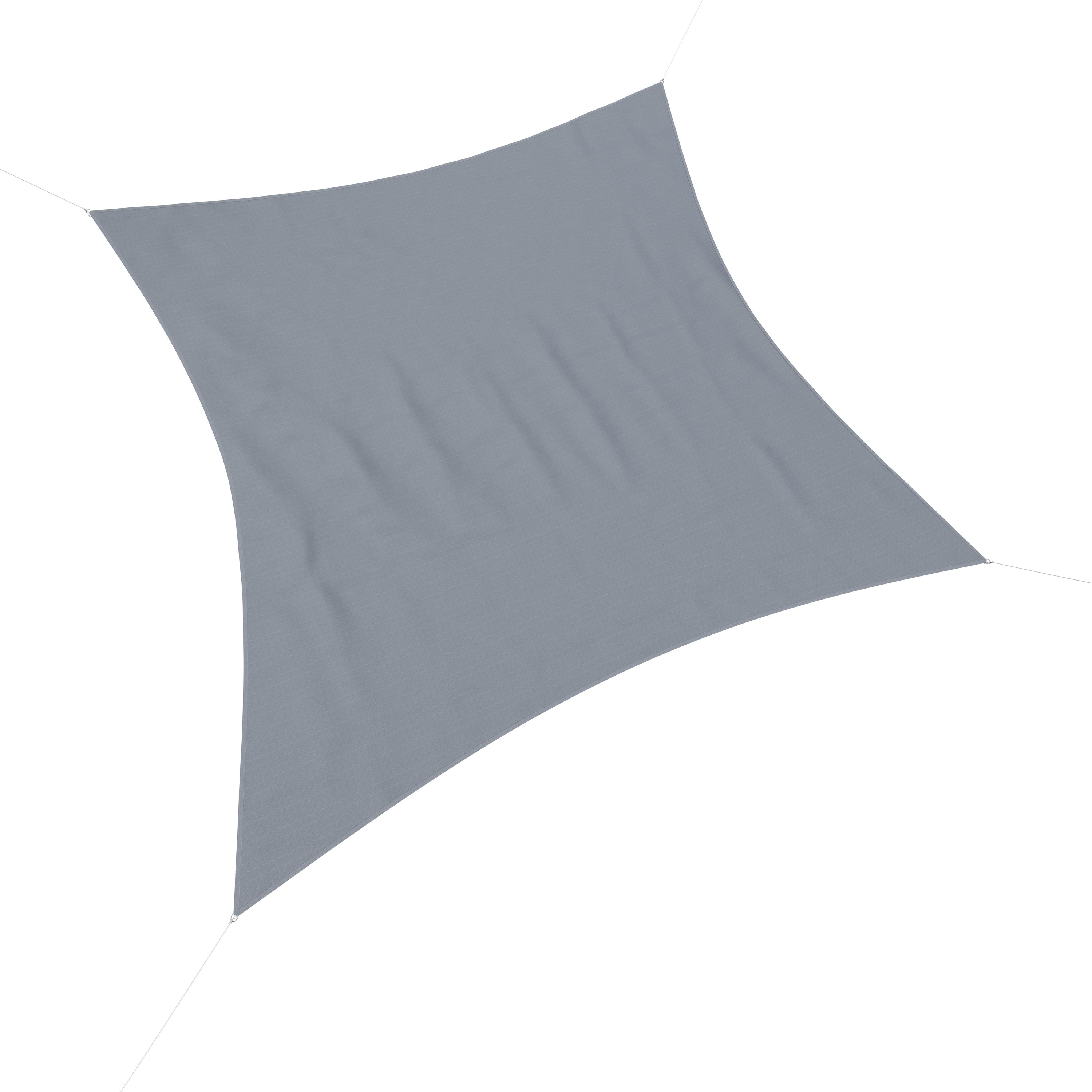 Sonnensegel Quadrat 3 x 3 m grau