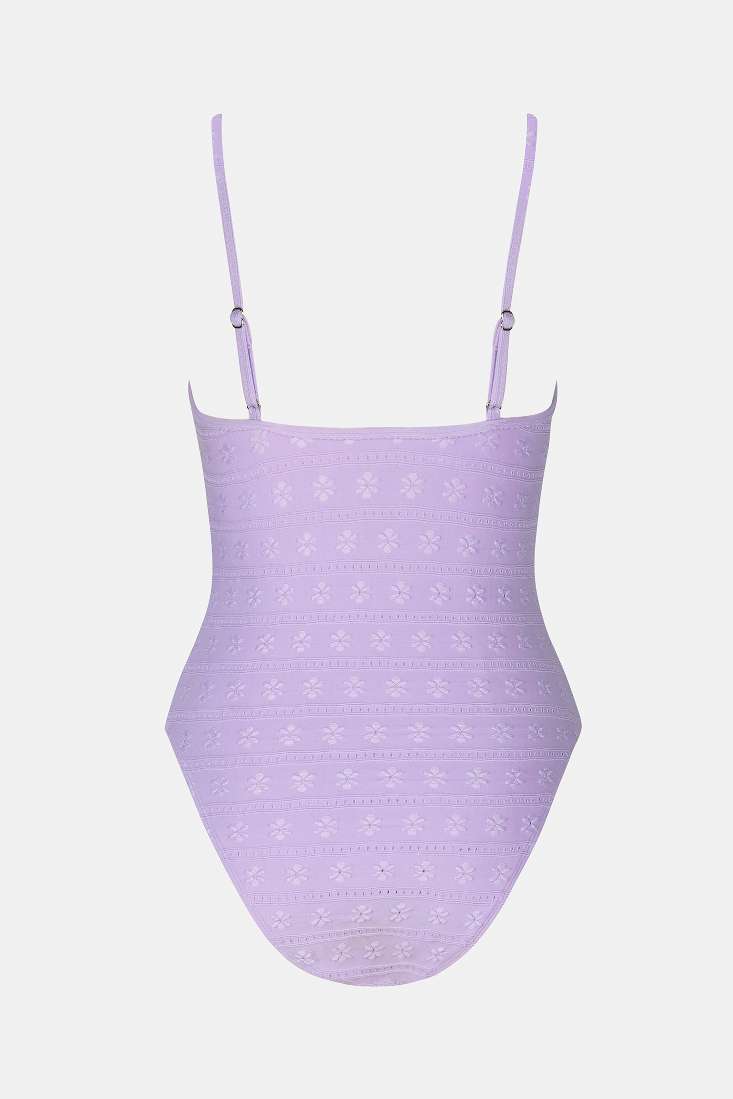 Maillot de bain une pièce avec col en V à œillets
