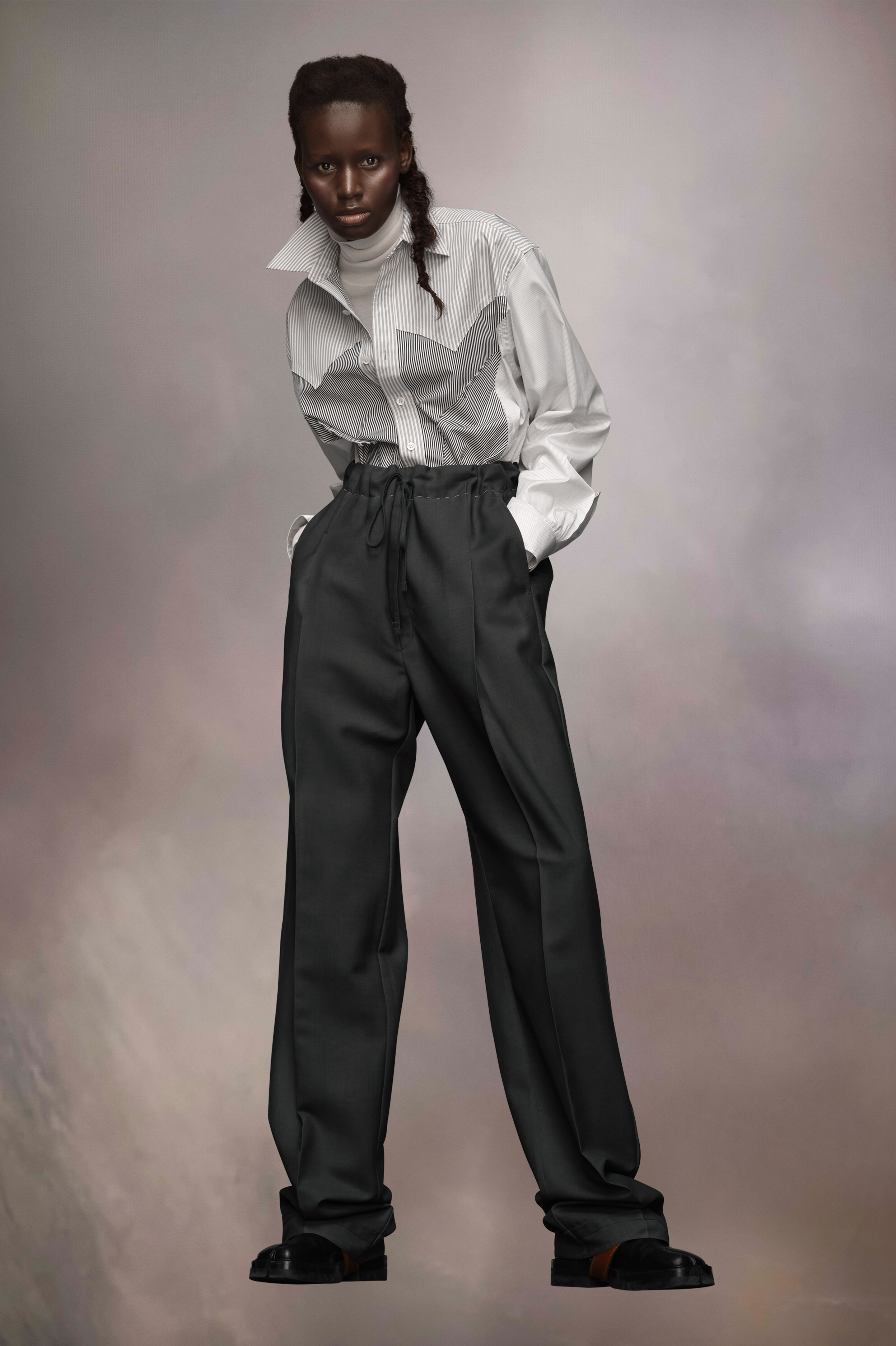 Pantalon en laine mohair Avion sombre