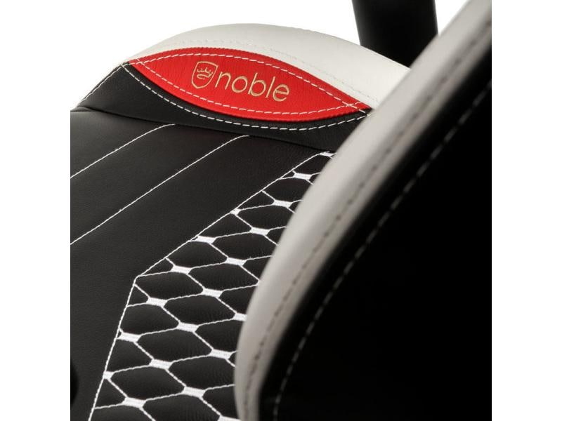 noblechairs Gaming-Stuhl EPIC Echtleder Schwarz/Weiss Besonders bequemer Computersessel, Mercedes-AMG Petronas Motorsport Edition
