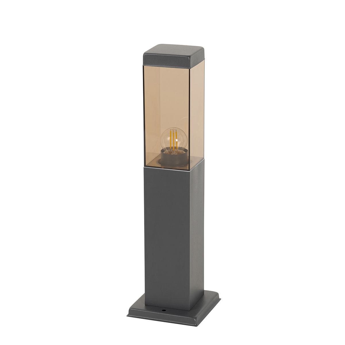 Smart buitenlamp paal donkergrijs met smoke 45 cm incl. Wifi P45 - Malios