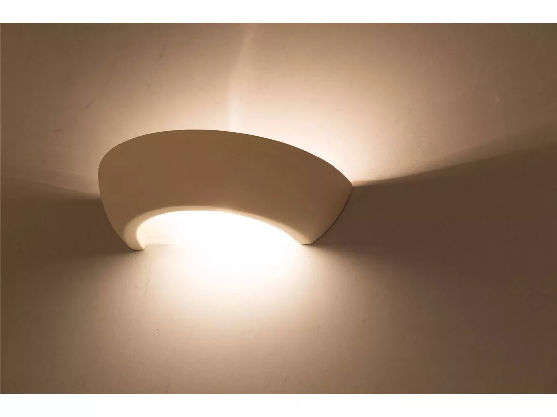 Sollux Applique murale à 1 ampoule en céramique blanche, E27