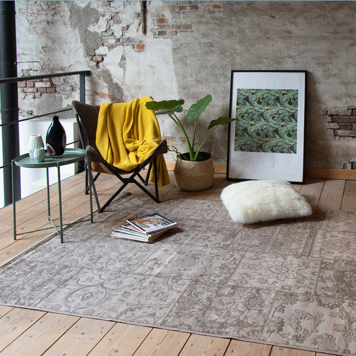 Patchwork vloerkleed - Miracle Grijs/Bruin | Hoge kwaliteit