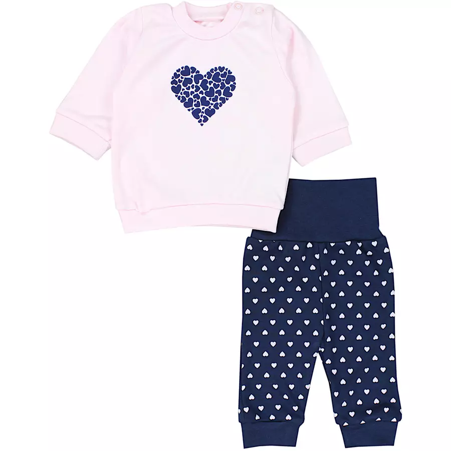 TupTam Baby Mädchen Langarmshirt Babyhose Outfit 2teilig rosablau