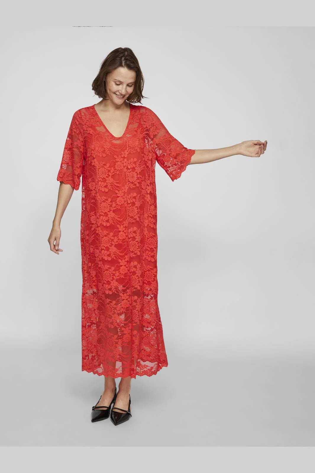 Vila Vilorna 2/4 Lace Midi Dress