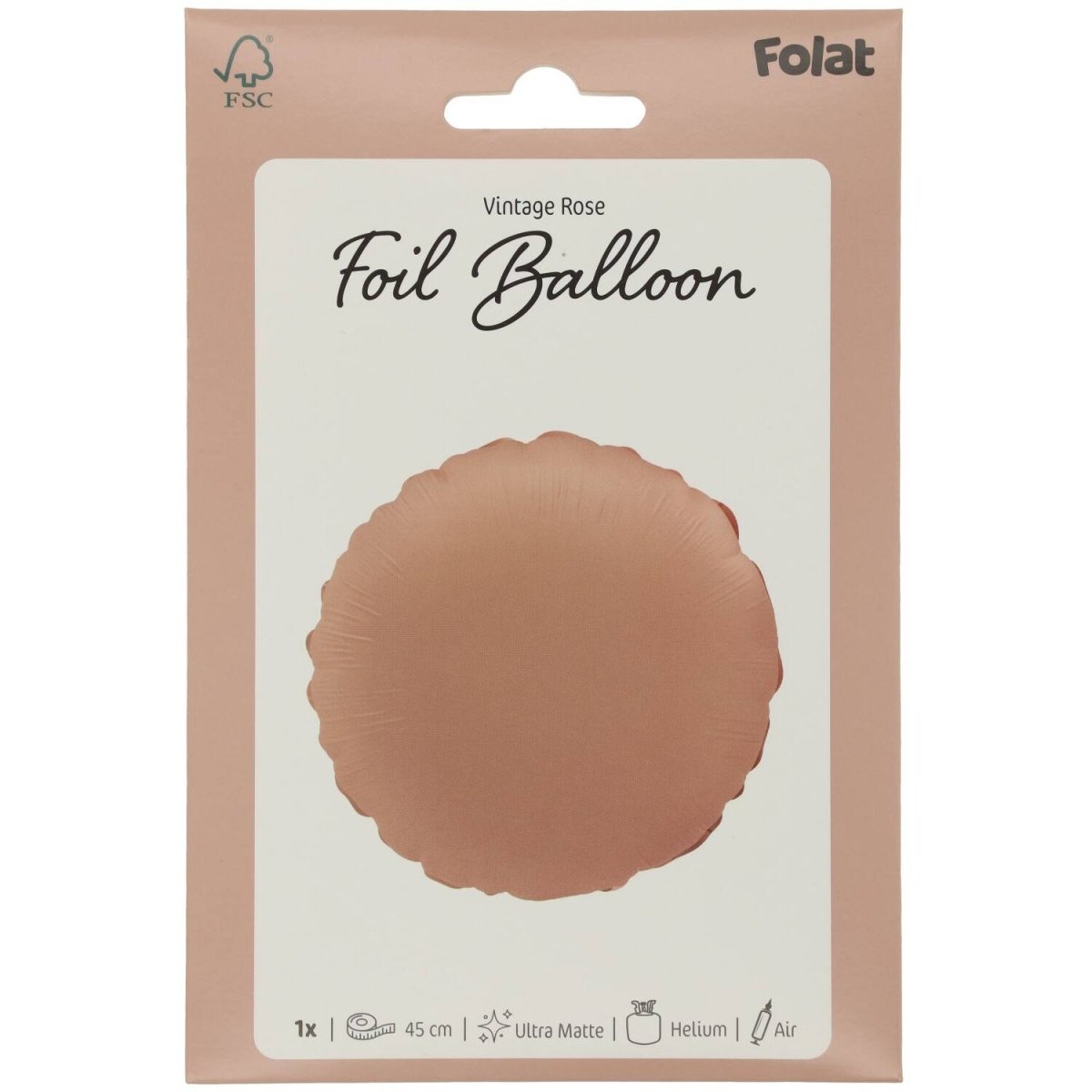 Roze Helium Ballon Rond Leeg 45cm