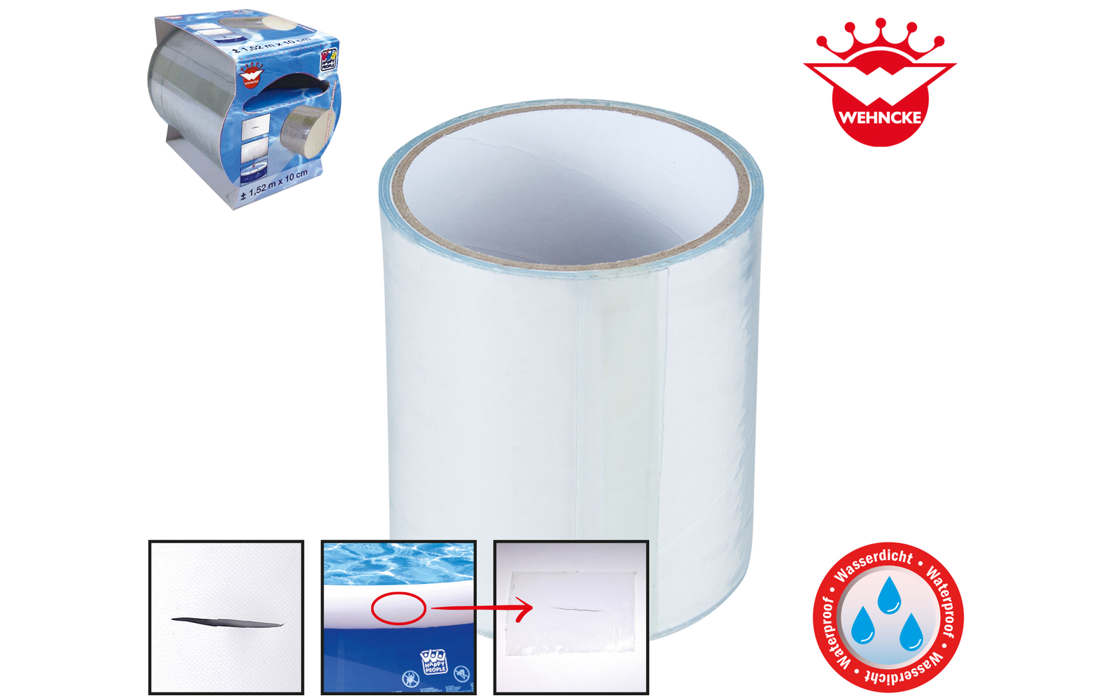 Happy People Reparatur Klebeband für Pools - transparent