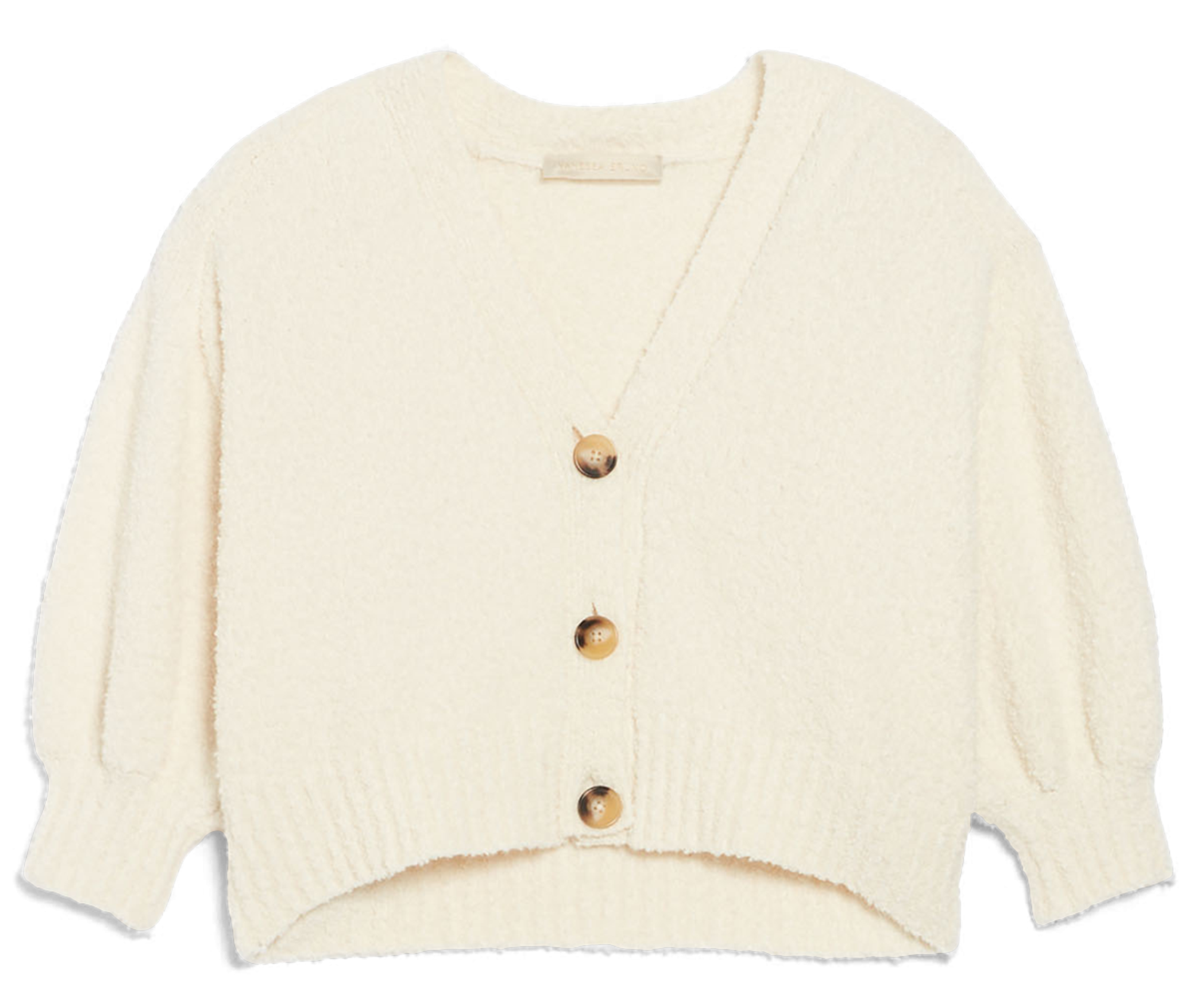 DALINDA - Cardigan col V en coton mélangé | Blanc