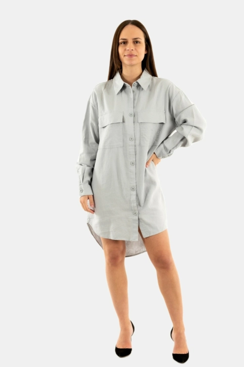 robe only ludo linen bleu