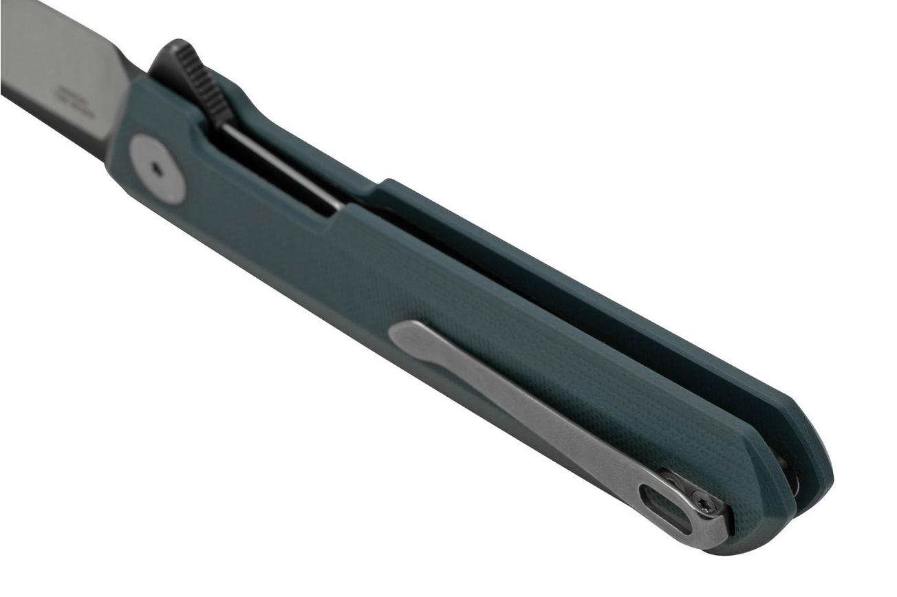 Bestechman Dundee BMK01F Grey G10, Satin D2 And Dark Coating, zakmes Ostap Hel design