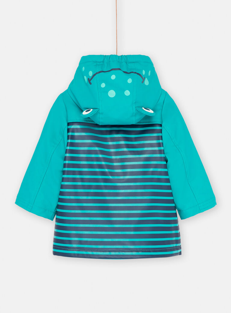 Imperméable bleu à imprimé à rayures bébé garçon