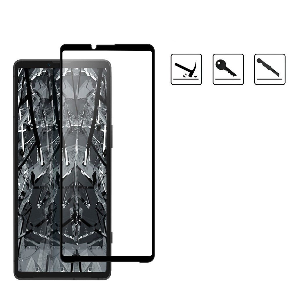 Sony Xperia 10 VI Full-Screen Vollbild Glas Display mit Rahmen - Schwarz