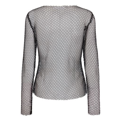 Co'Couture KrystalCC Net Bluse, Black Silver, M