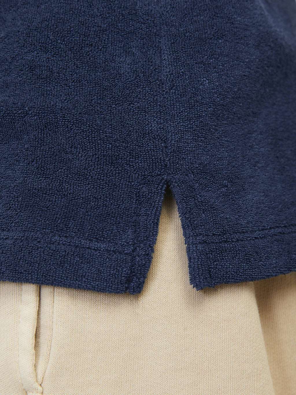 JACK & JONES badstof polo JPRBLA donkerblauw