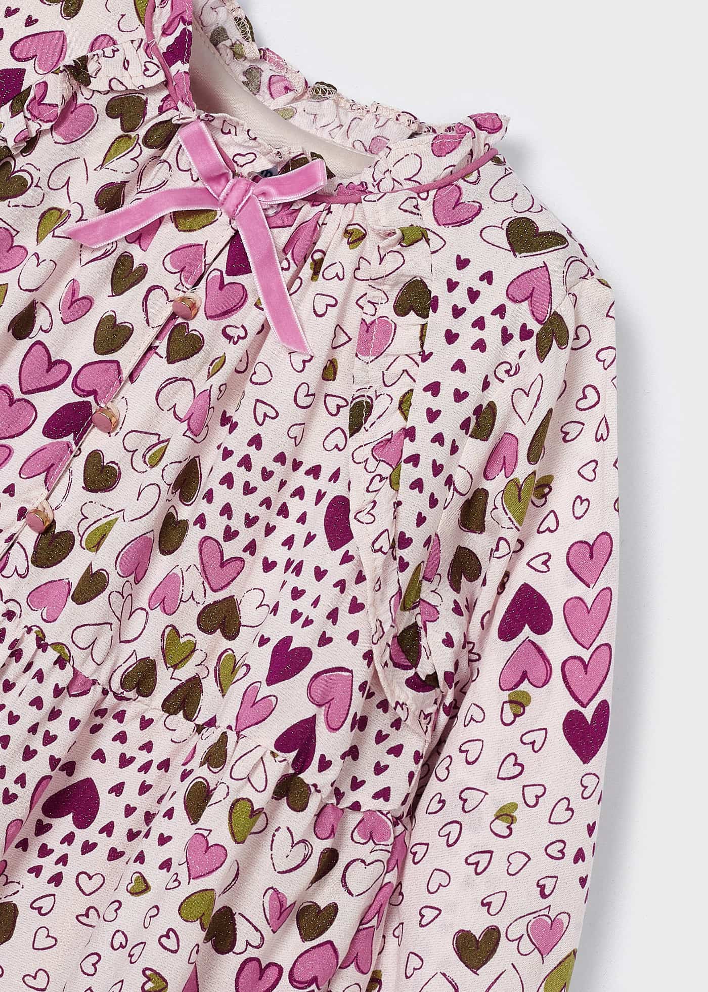 Vestido infantil com estampa de fios metálicos