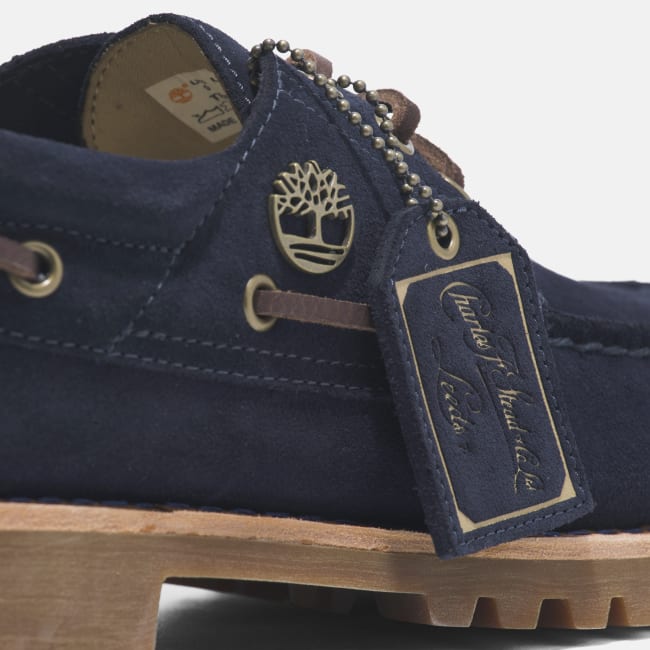 Scarpa da Barca Timberland® C.F. Stead™ Indigo                Suede Handsewn 3-Eye da Uomo in blu scuro