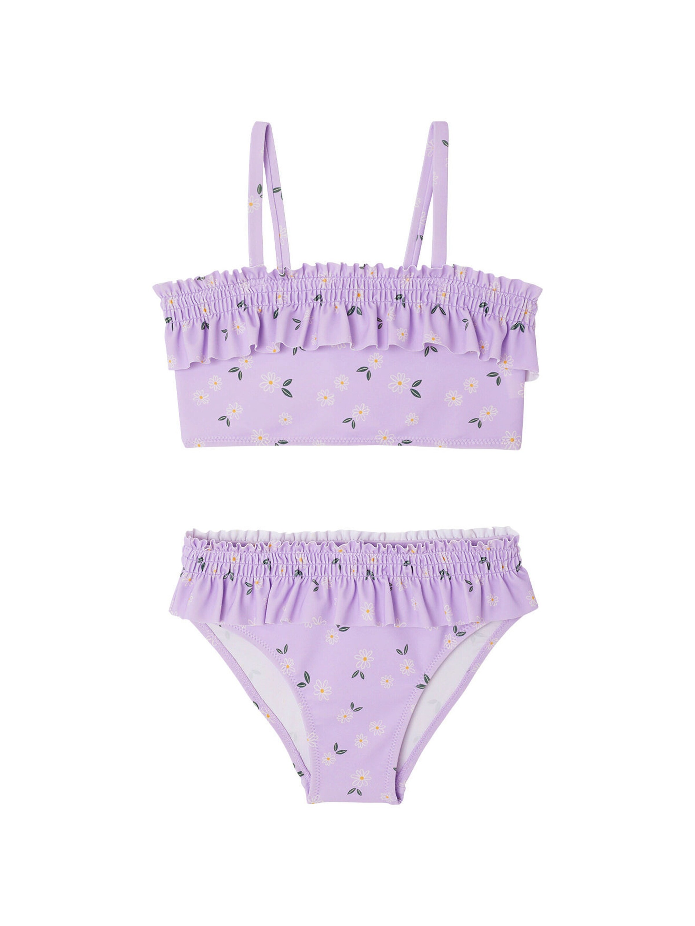 Vertbaudet Mädchen Bikini mit gesmoktem Oberteil lila