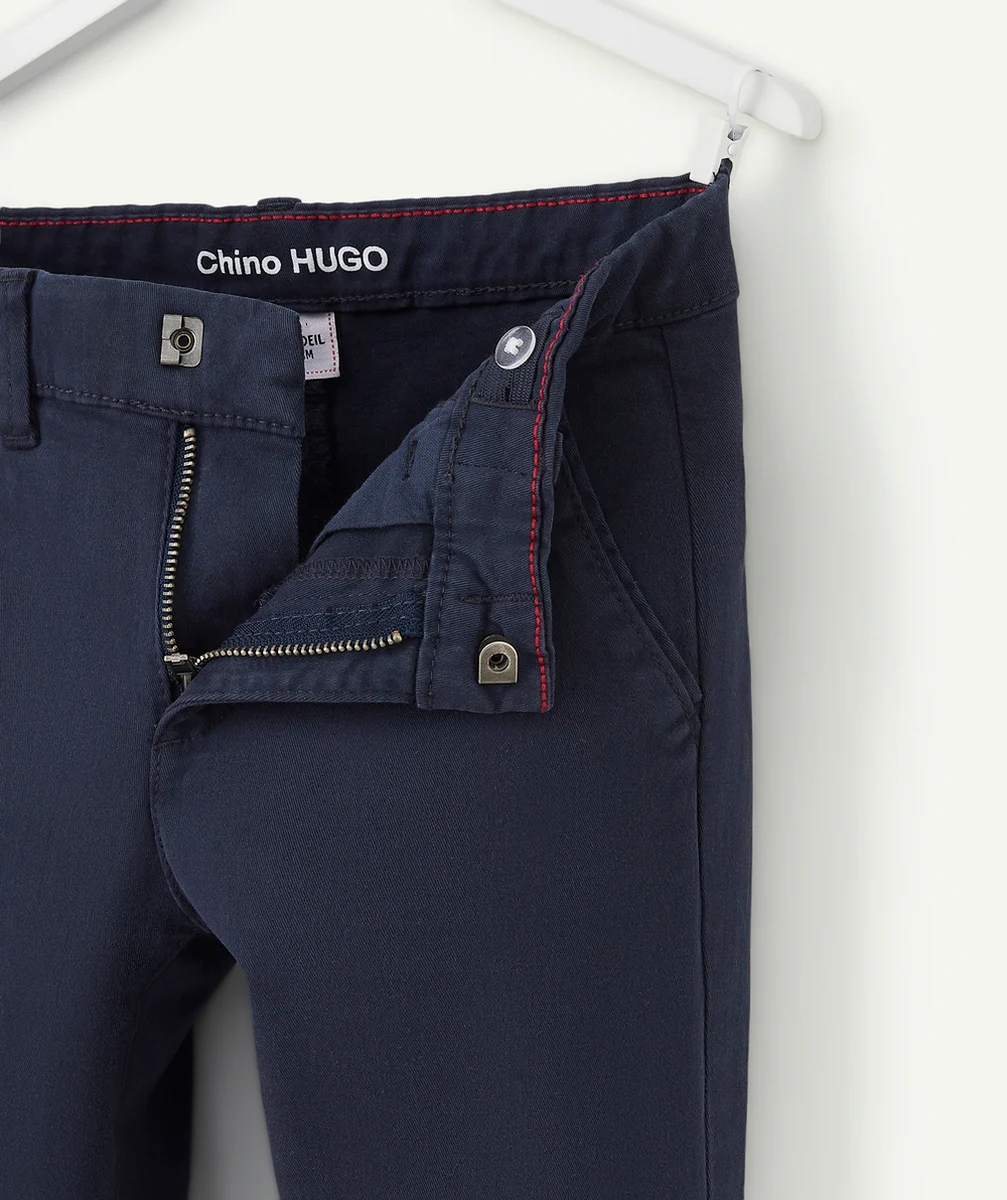 HUGO LE PANTALON CHINO GARÇON BLEU MARINE EN FIBRES RECYCLÉES