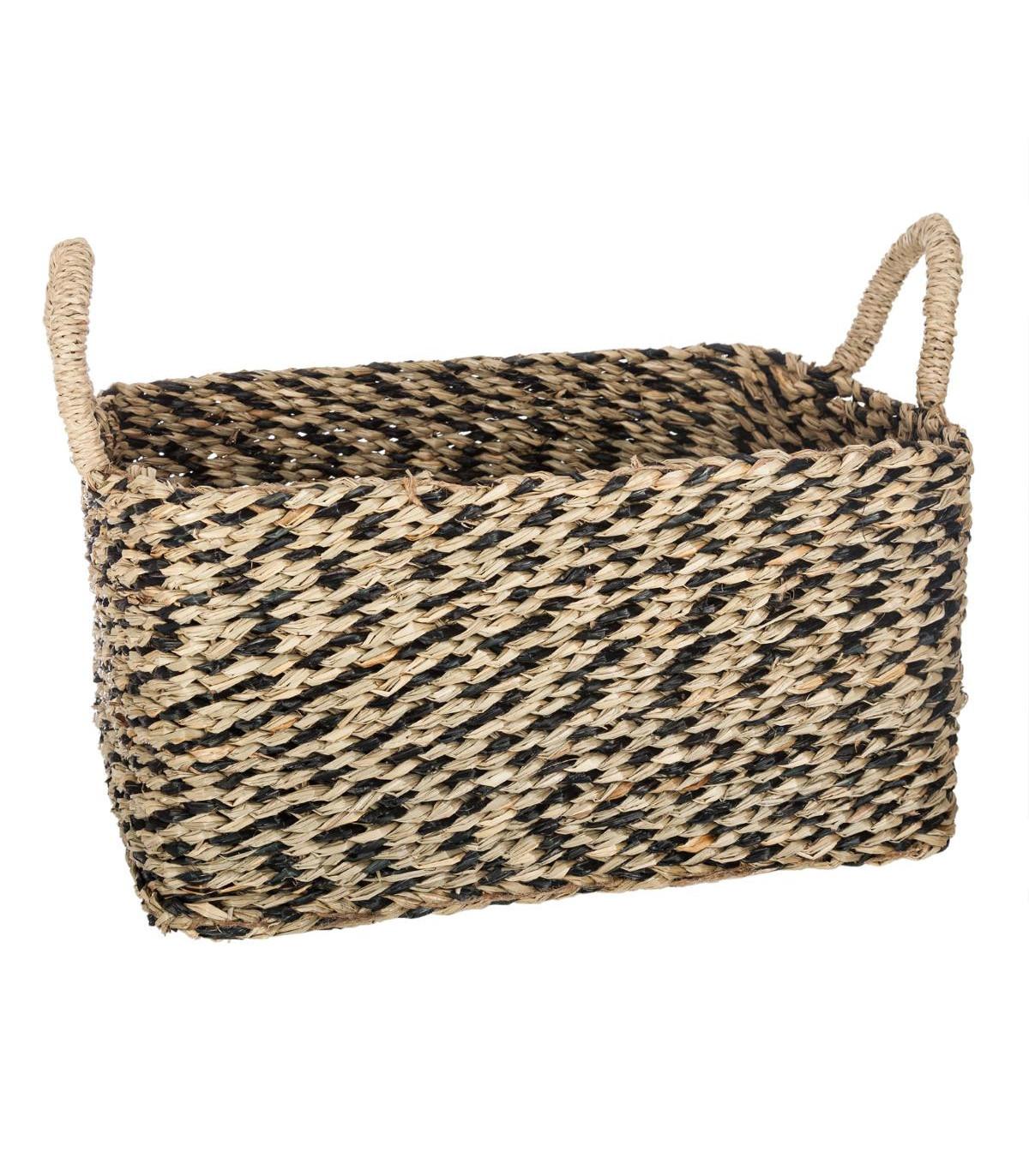 PANIER SEAGRASS ETHNIQUE RECTANGLE D.43.5X32X17CM