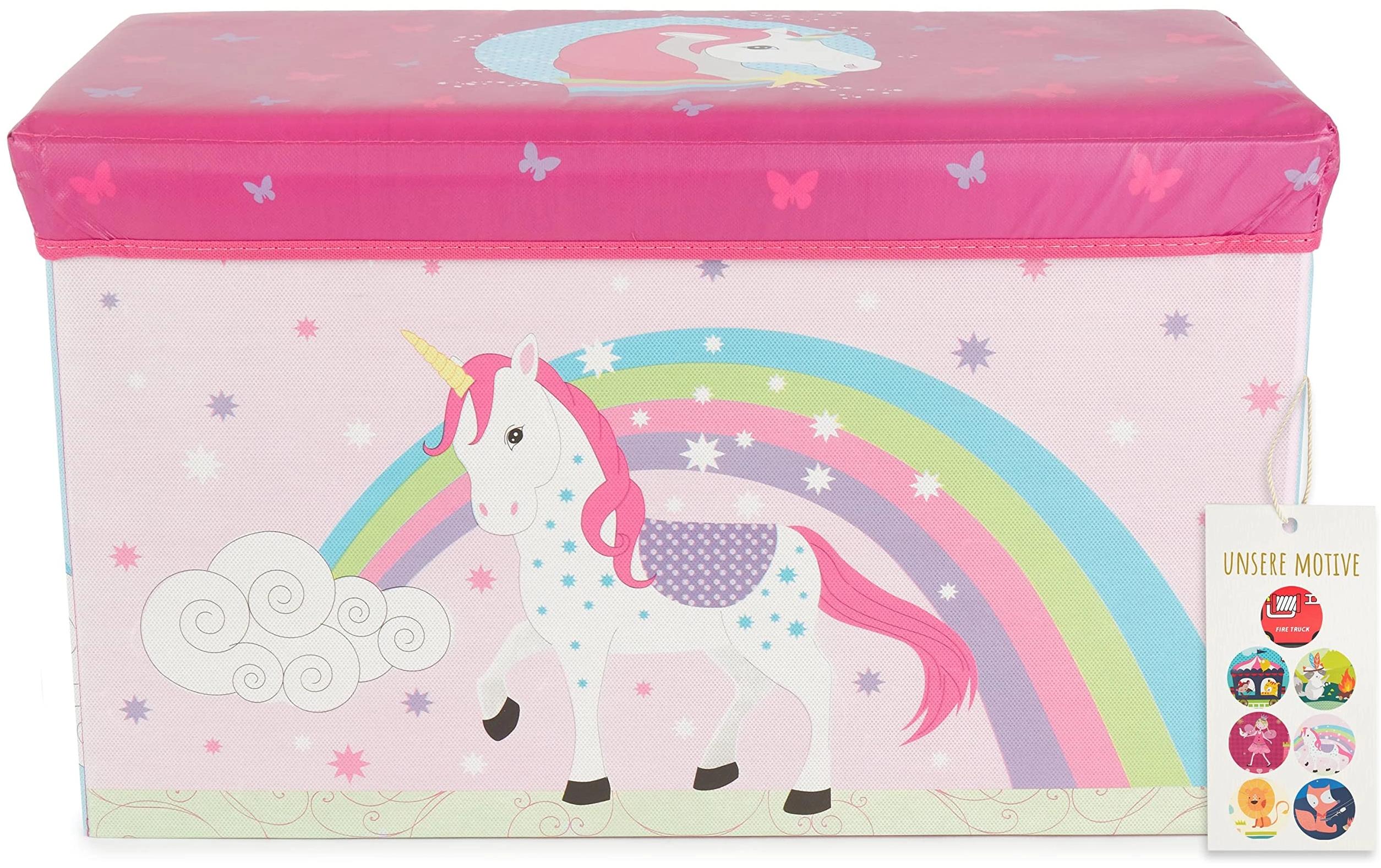 2in1 Aufbewahrungsbox und Bank EinhornAufbewahrungsbox mit Deckel