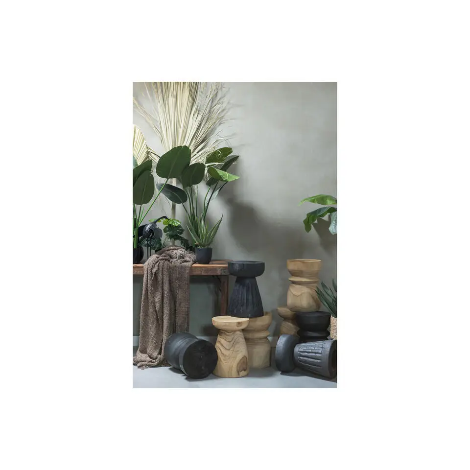 WOOOD Bink Kruk - Hout - Naturel - 40x28x28