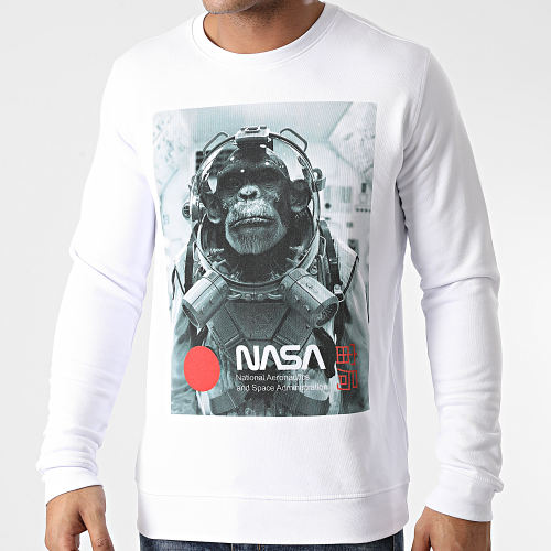 Sweat Crewneck Chimp In Space Blanc